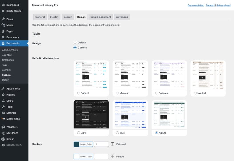 Document Library Pro design templates
