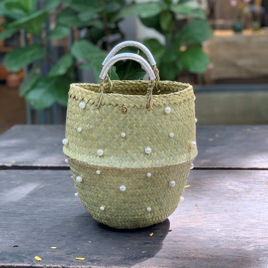 hansry カゴバッグ オールパール w/BIB Small_SILVER