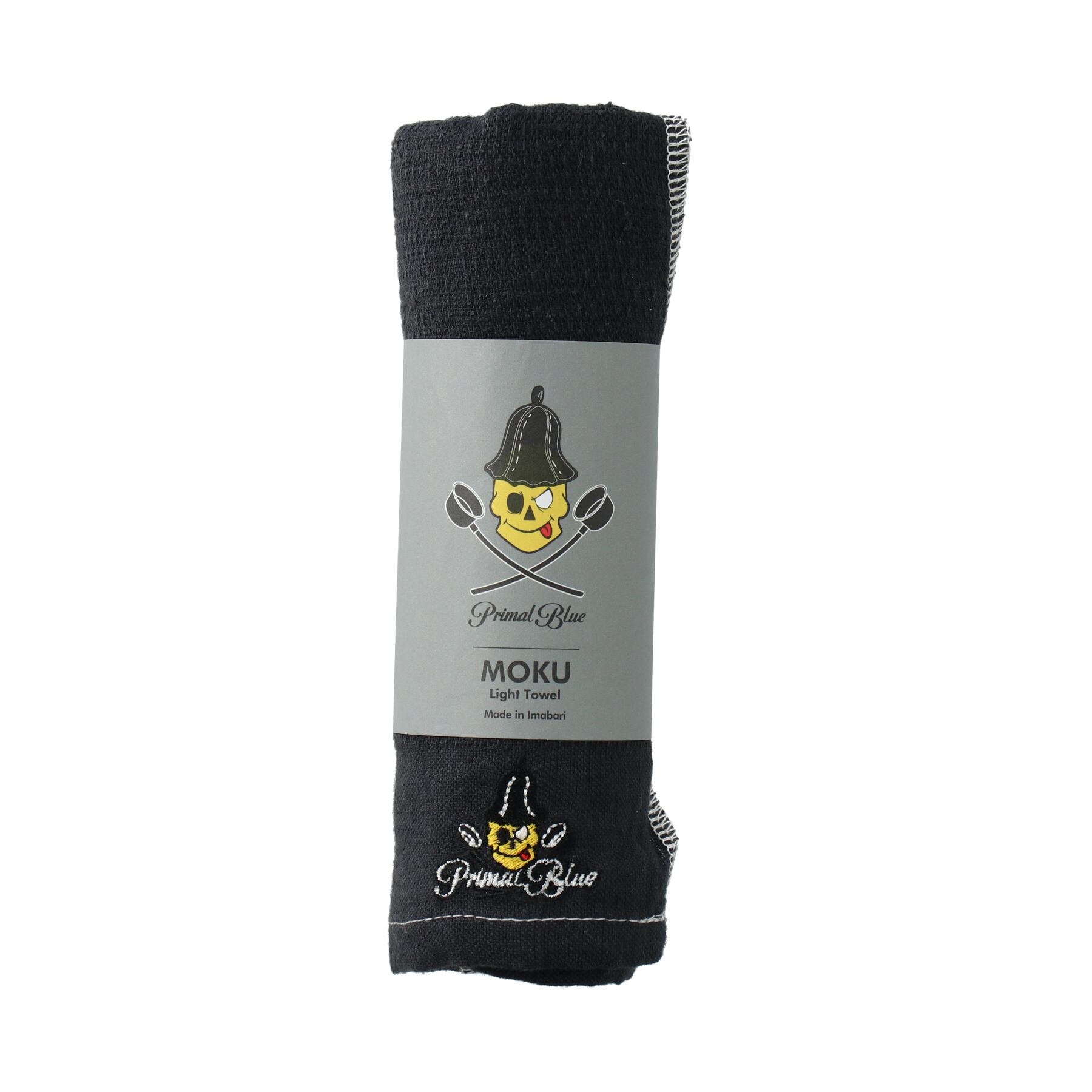 PrimalBlue 今治タオル コンテックス サウナMOKU Light Towel MOKU 日本製 国産 フェイスタオル サウナタオル サウナ 瞬間吸水 速乾 軽量 sauna サウナー ジム 持ち運びに便利 耐久性 ドクロ キャンプ トラベル (チャコール)