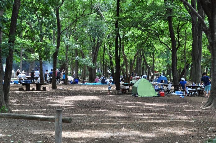 森の中のバーベキュー場