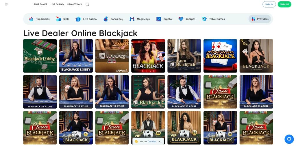 Live Dealer Online Blackjack Casino