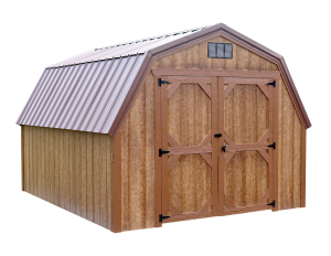 Brown Rustic barn with metal roof left