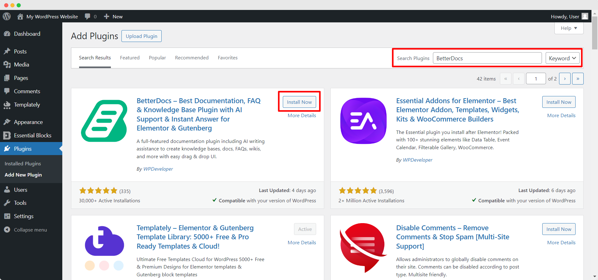 How to Install and Activate BetterDocs 1 How To Install & Activate BetterDocs step 1