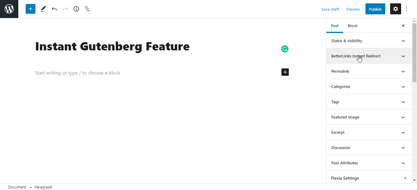 How To Use The Instant Redirect For Gutenberg Feature In BetterLinks? 4 instant Gutenberg