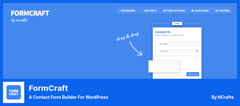 FormCraft Plugin - A Contact Form Builder for WordPress
