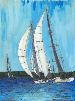 Custom commission artwork by American artist Beth Inglish in acrylic and mixed media.