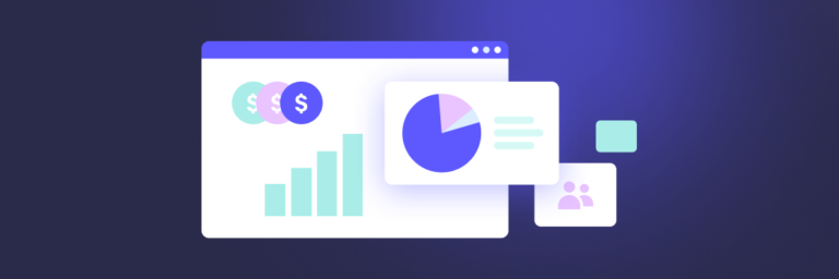Digital financial dashboard with charts and currency symbols.