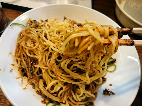 汁なし担々麺リフティング@尾道文化ラーメン