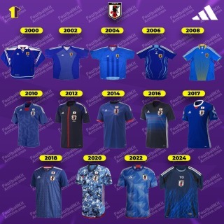 all Japan home shirts released by Adidas since the turn of the century small