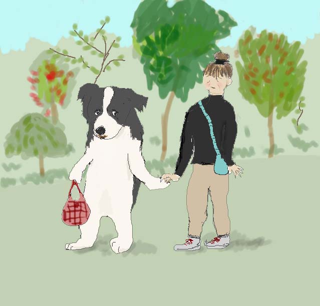 ミリーがbabaのお散歩