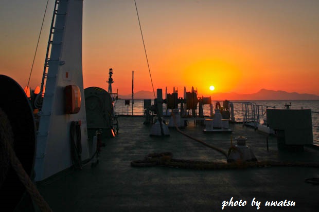 フェリー夕日