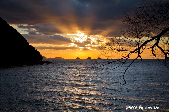 三つ畑田島夕景 (1)