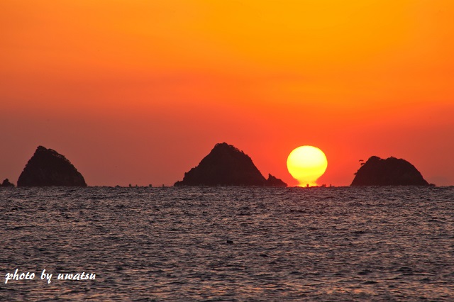 三ッ畑田島夕日 (1)