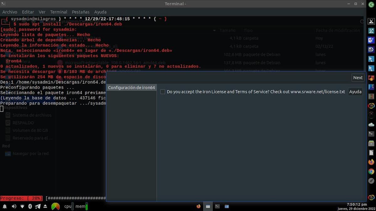 SRWare Iron: Instalacja na GNU/Linux - Krok 3