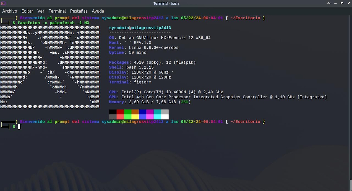 fastfetch -c paleofetch -l MX