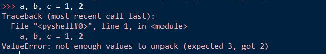 ValueError: not enough values to unpack
