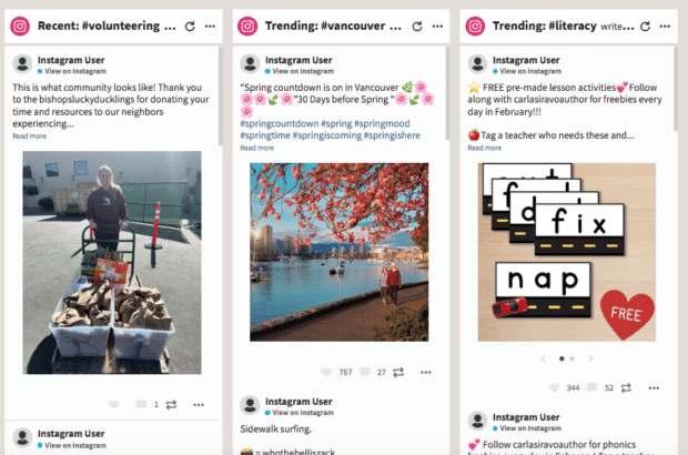 suivi de hashtags tendance dans Hootsuite