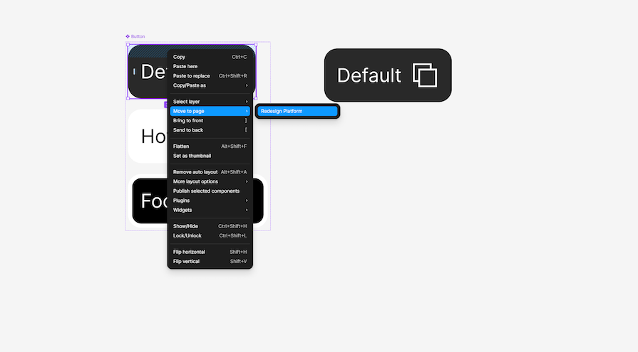 Example Changing Figma Component Across Pages