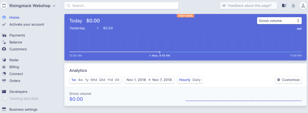 Stripe Payments Integration Dashboard