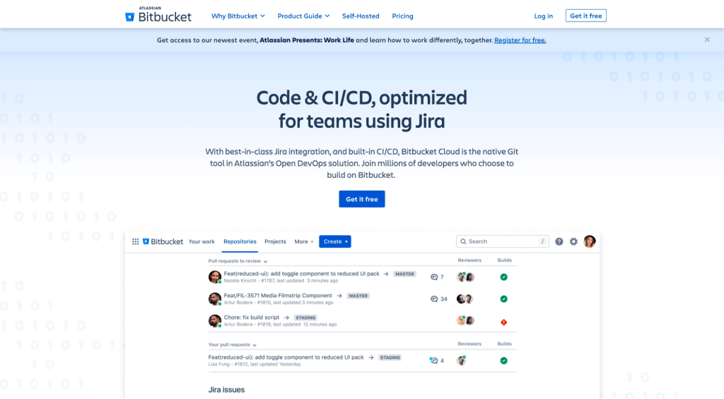 bitbucket homepage