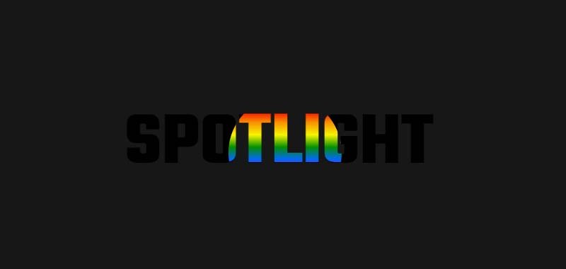 Rainbow spotlight text effect