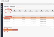 How to restore your a backup in Jetbackup