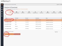 How to restore your a backup in Jetbackup
