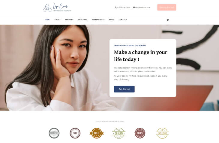 Life Coach template - Blossom Coach Pro