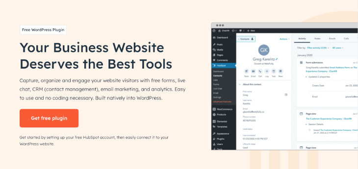 Hubspot wordpress plugin