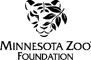 Minnesota Zoo Foundation logo with a stylized animal face formed by black leaves above the organization’s name.