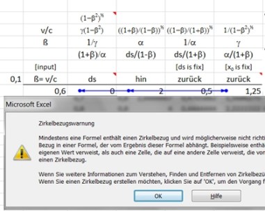 Zirkelbezug zwischen Zeitdilatation und Längenkontraktion