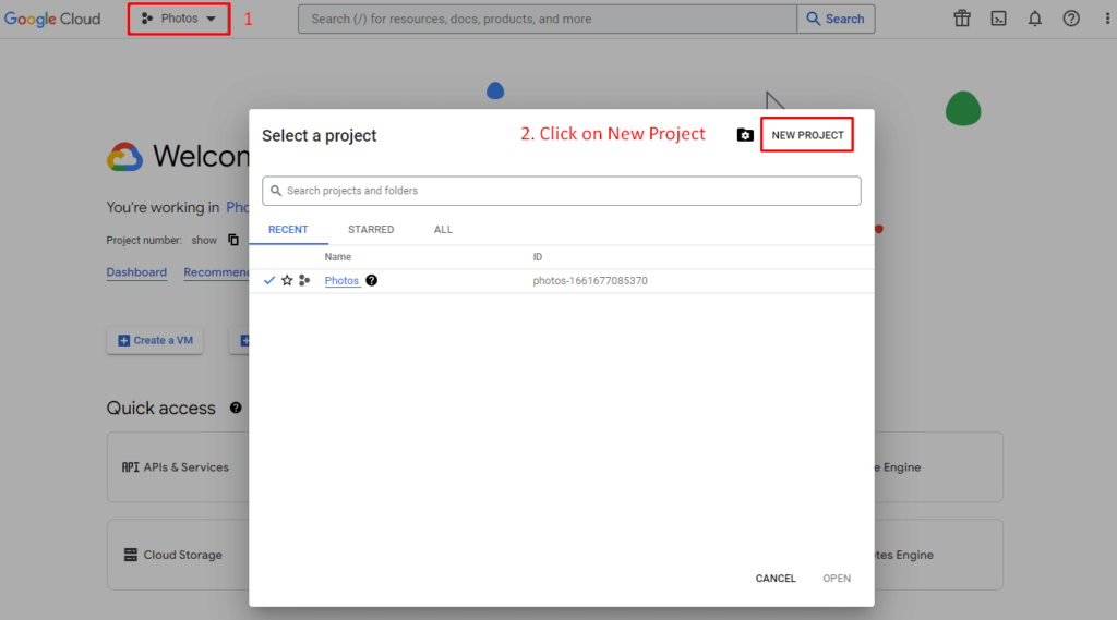 API- Google New Project