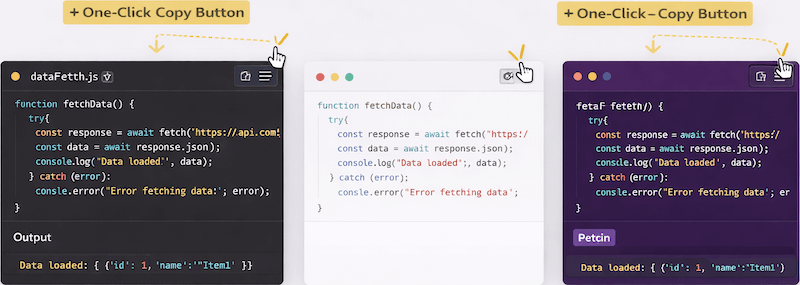 Code Snippets Block - One-Click Copy Button