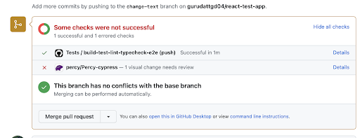 Details of Failed Visual test Details of Failed Visual test