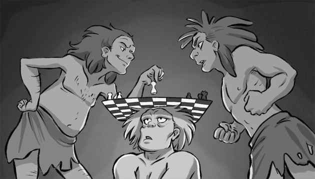 nanda-van-dijk-cavemen-playing-chess