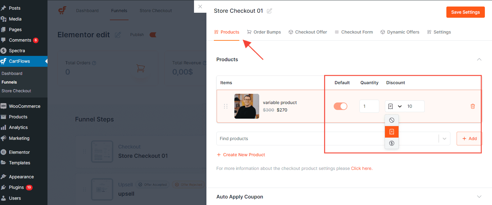 How to Set Quantity and Discount for Product on the Checkout Page CartFlows Product Quantity and Discount Options