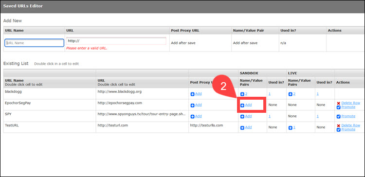 Add name-value pairs for Epoch cascade setup in FlexForms.
