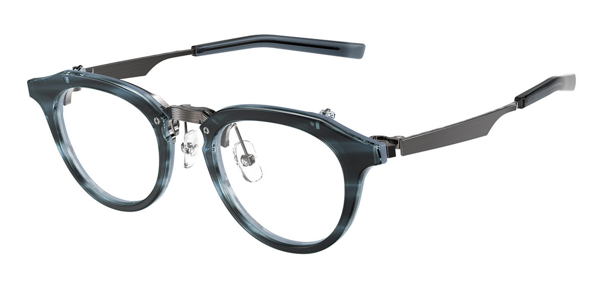 M-400 col.9232 ブルーササ × ペールブルー レイヤー × ガンメタリックシャーリング