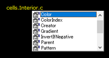 Cellsから入力した場合の入力候補