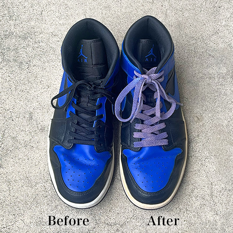 エアジョーダン1のヴィンテージ加工のビフォーアフター比較