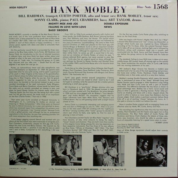 「Hank Mobley (Blue Note BLP-1568) 1957」脇役の健闘著しいアルバム