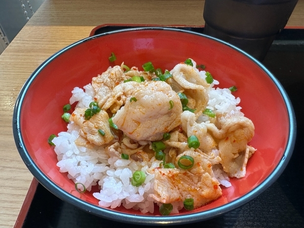 ミニピリ辛豚丼