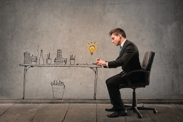 Businessman working at his desk