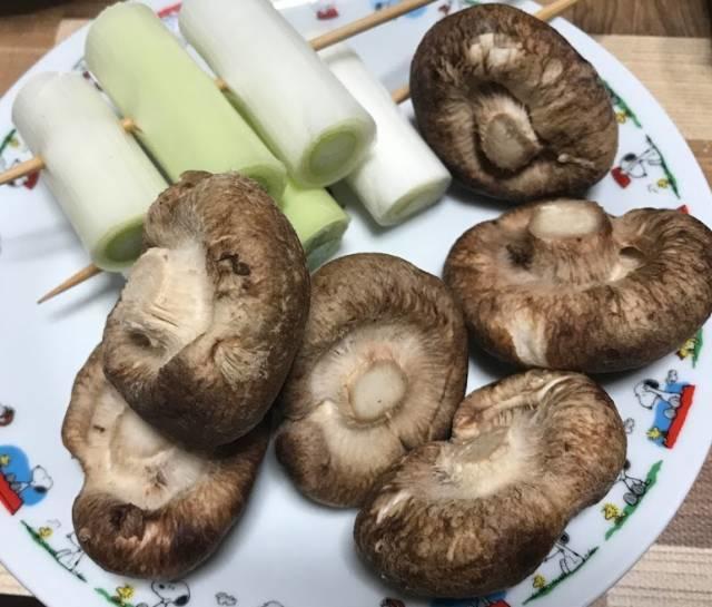 長ネギとしいたけ