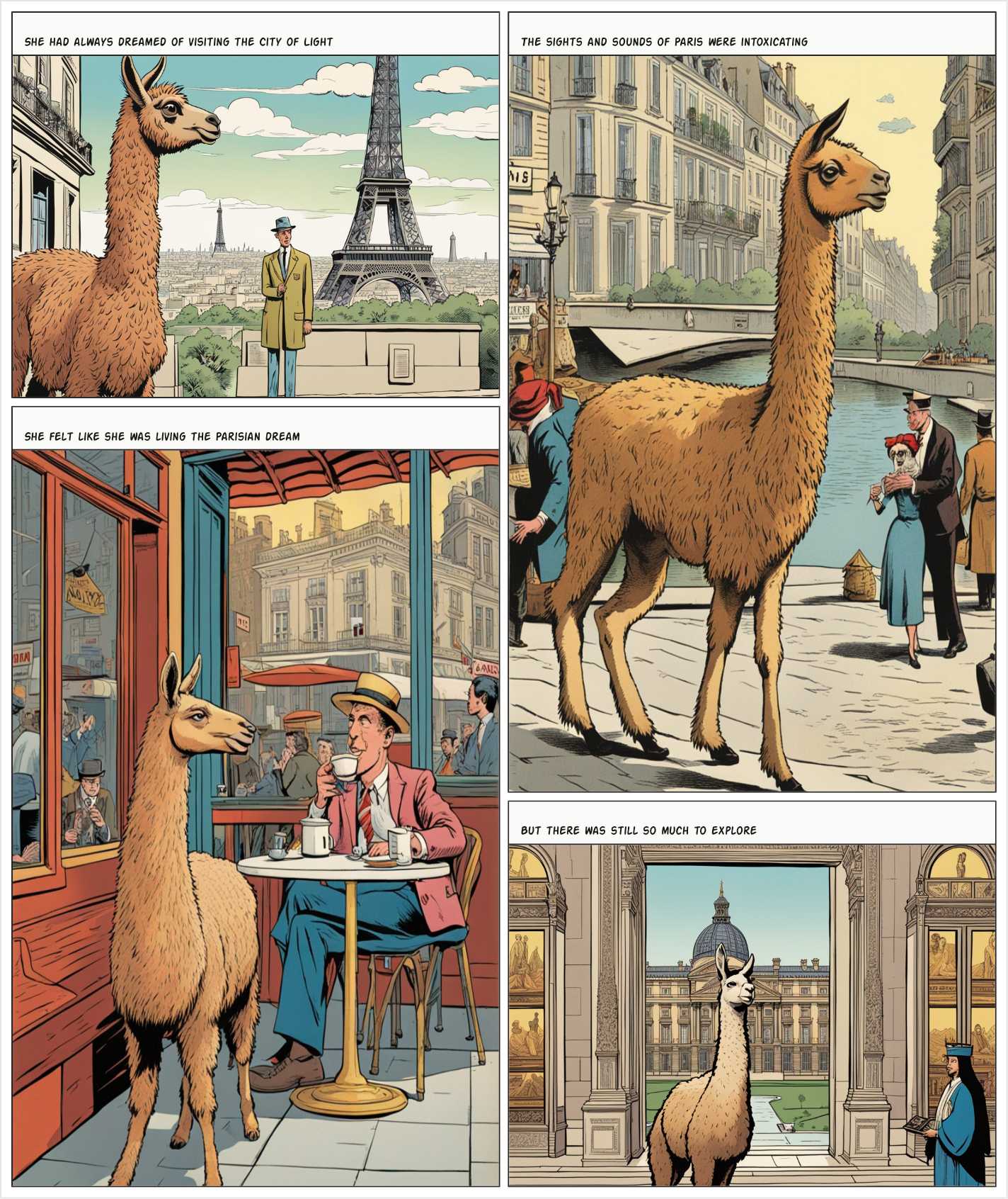 a llma discovering paris