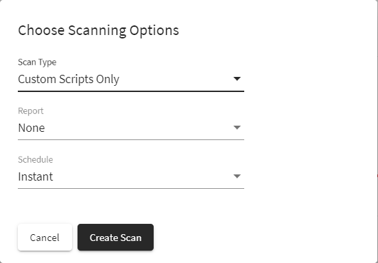 Adding Custom Checks –Choose Scanning Options