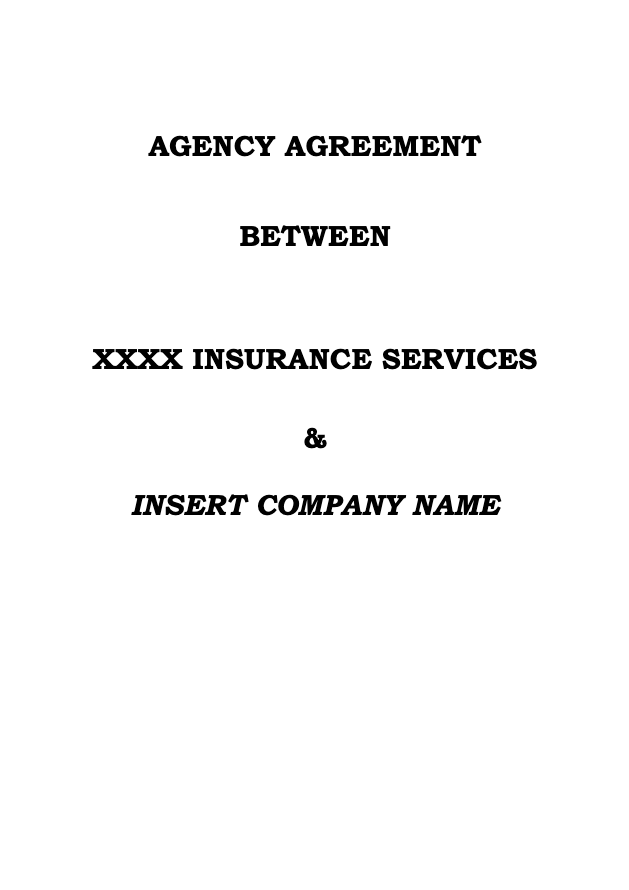 Agency Agreement Template