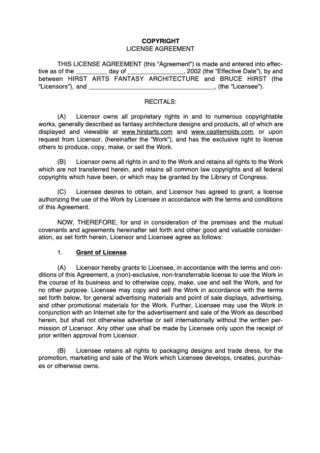 Copyright License Agreement