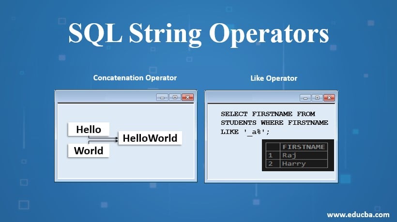 sql string operators