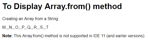 JavaScript Array from() output 1